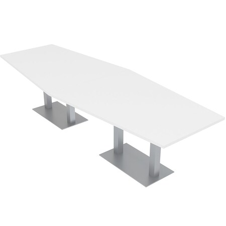 Skutchi Designs 45 in W, 144 in L, 29 in H, Engineered Wood Top, White HAR-HEX.IR-46x143-DOU-XD09